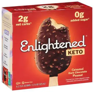Enlightened Keto Ice Cream Bars – Caramel Dark Chocolate Peanut