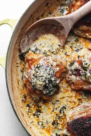 Keto Chicken Thighs with Creamed Spinach
