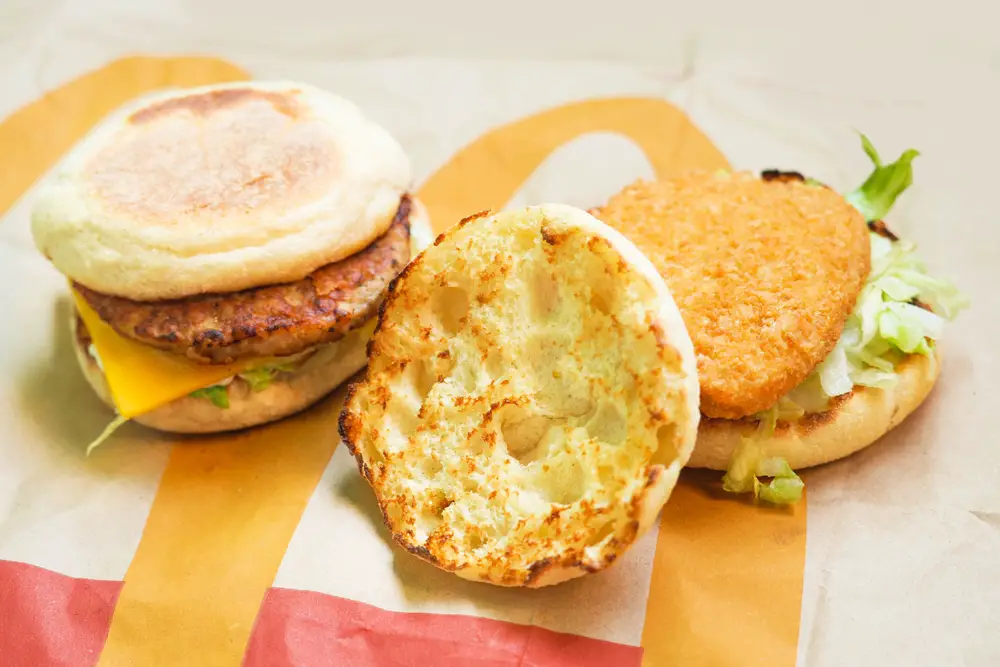 McDonald's sausage McGriddle and chicken McGriddle sandwiches